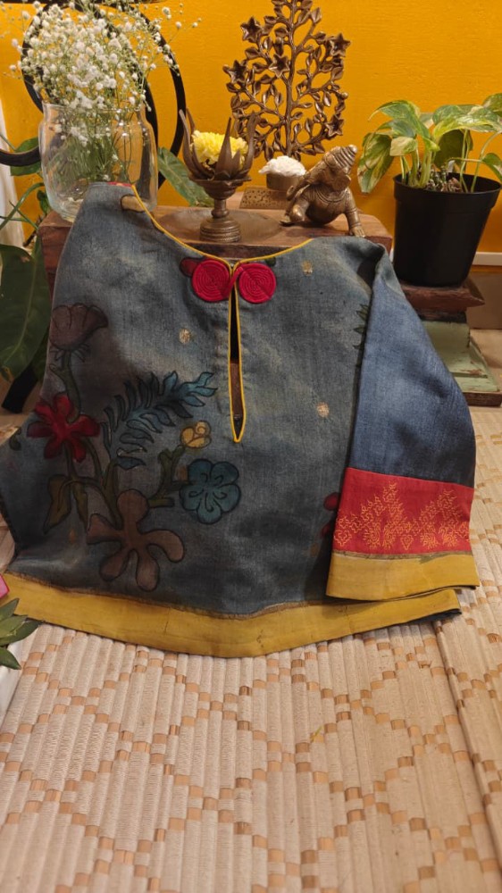 Picture of English Blue Kalamkari, Chanderi