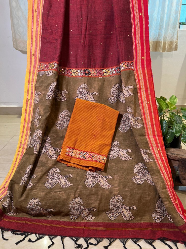 Picture of Ganga Jamuna in Merlot & Mustard