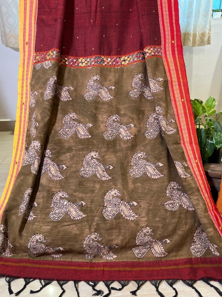 Picture of Ganga Jamuna in Merlot & Mustard